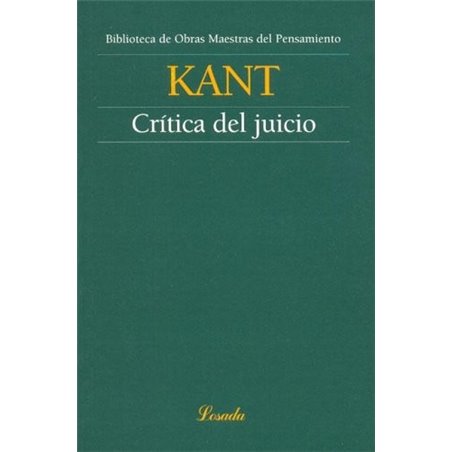 Libro. CRÍTICA DEL JUICIO - Kant