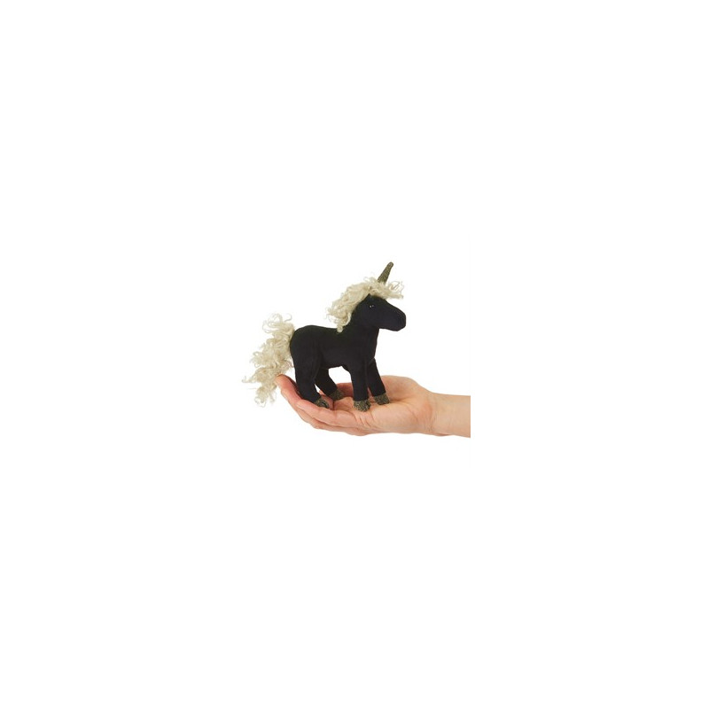 Títere de dedo. UNICORNIO NEGRO