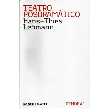 Libro. TEATRO POSDRAMÁTICO - HANS-THIES LEHMANN
