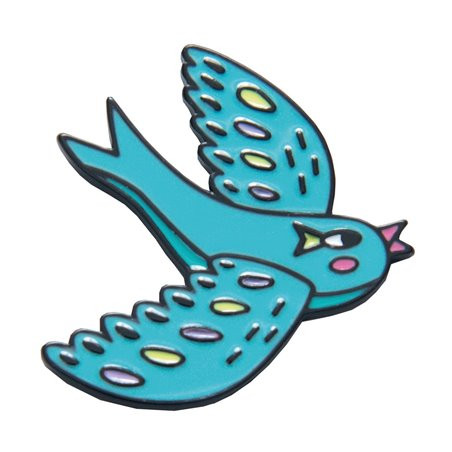 PIN ESMALTADO. PÁJARO BROC'N ROLLS