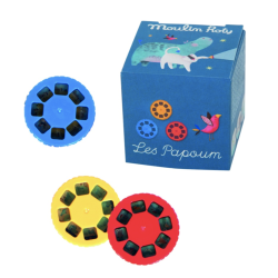 CAJA AZUL DE 3 DISCOS PARA LINTERNA. LES PAPOUM.