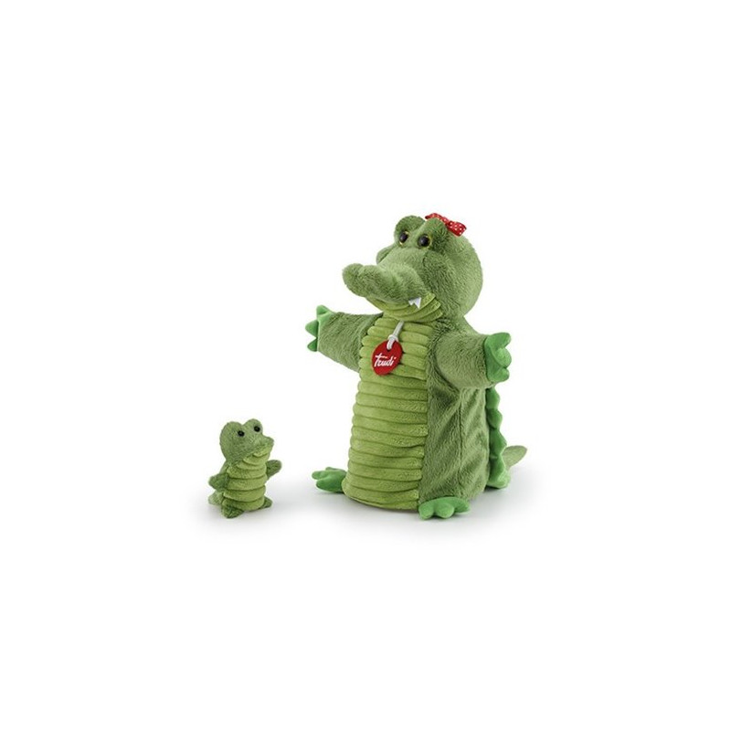 TÍTERE. MAMÁ COCODRILO CON BEBÉ - TRUDI