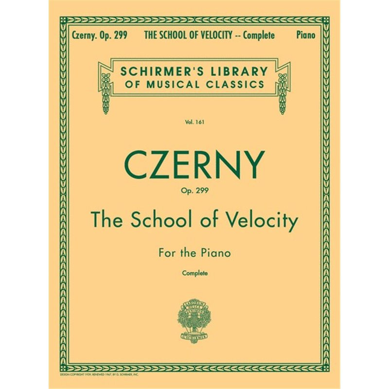 LIBRO. THE SCHOOL OF VELOCITY OP. 299 - CZERNY.