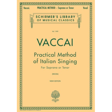 Partituras. VACCAI. PRACTICAL METHOD OF ITALIAN SINGING