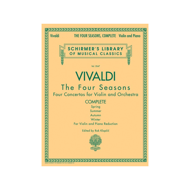 Partitura. ANTONIO VIVALDI - THE FOUR SEASONS, COMPLETE - VIOLIN AND PIANO