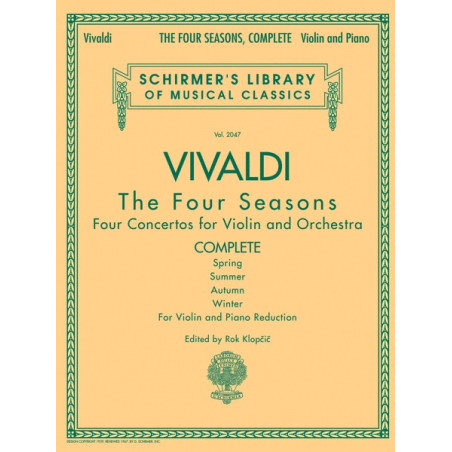 Partitura. ANTONIO VIVALDI - THE FOUR SEASONS, COMPLETE  - VIOLIN AND PIANO