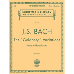 Partitura. BACH: GOLDBERG VARIATIONS. Schirmer Library of Classics Volume 1980
