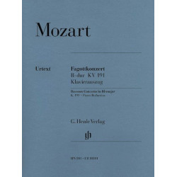 Partitura. MOZART. BASSOON CONCERTO IN B-FLAT MAJOR, K. 191  for Bassoon & Piano Reduction