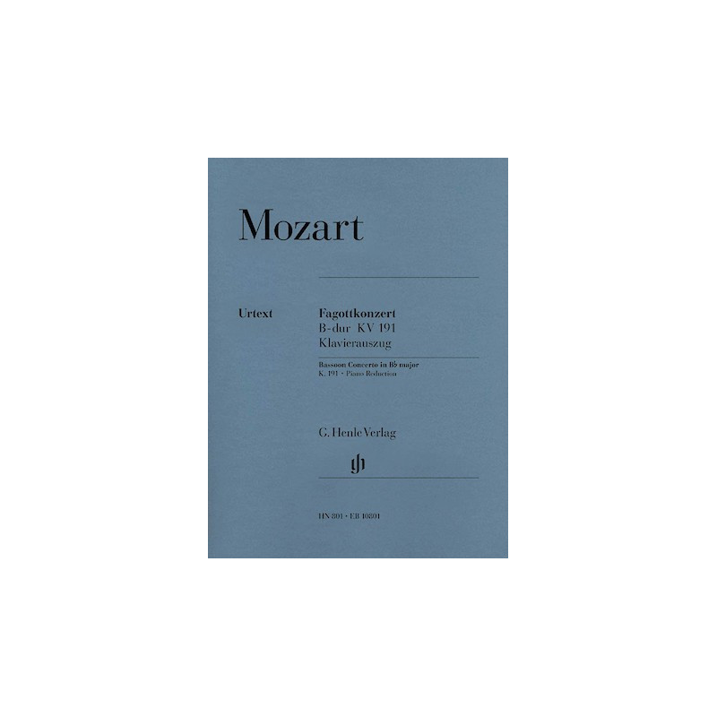 Partitura. MOZART. BASSOON CONCERTO IN B-FLAT MAJOR, K. 191  for Bassoon & Piano Reduction