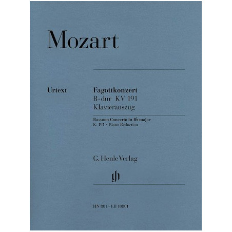 Partitura. MOZART. BASSOON CONCERTO IN B-FLAT MAJOR, K. 191  for Bassoon & Piano Reduction