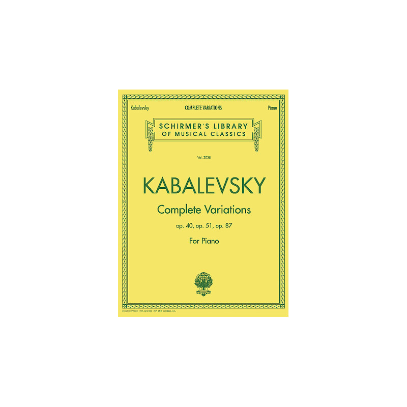 Partitura. COMPLETE VARIATIONS. VOLUME 2038 KABALEVSKY.