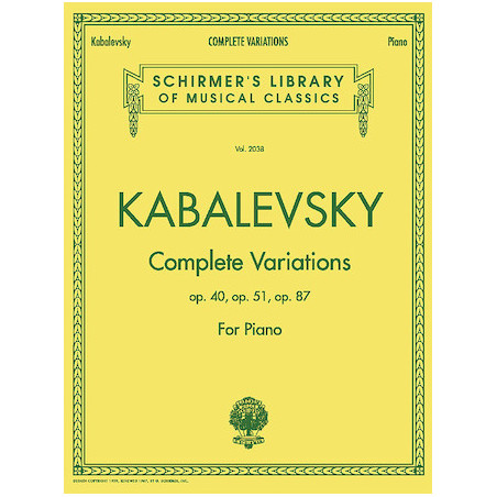 Partitura. COMPLETE VARIATIONS. VOLUME 2038 KABALEVSKY.