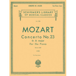 PARTITURA.CONCERTO NO. 23 IN A, K.488 SCHIRMER LIBRARY OF CLASSICS VOLUME 1584.