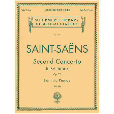 PARTITURA. Concerto No. 2 in G Minor, Op. 22 Schirmer Library of Classics Volume 1405  2 Pianos, 4 Hands