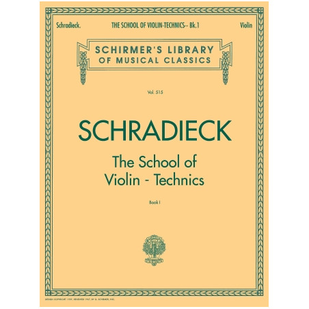PARTITURA. School of Violin Technics – Book 1 Schirmer Library of Classics Volume 515 String Method