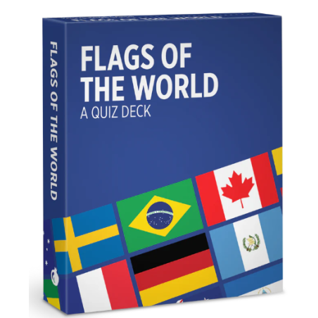 Juego de tarjetas de infografía. Flags of the World Knowledge Cards
