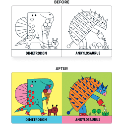 Libro para la tina. RUB-A-DUB DINOS! Color magic bath book