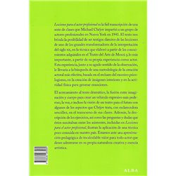 Libro. LECCIONES PARA EL ACTOR PROFESIONAL