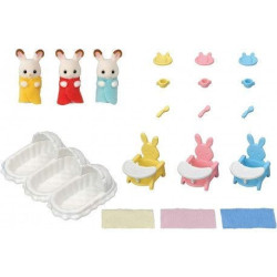 Figura. HABITACIÓN DE LOS TRILLIZOS CONEJO CHOCOLATE - Sylvanian families - ternurines