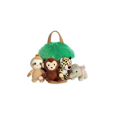 Muñecos. PEREZOSO Y SUS AMIGOS. Árbol con personajes