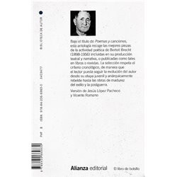 Libros. POEMAS Y CANCIONES - BERTOLT BRECHT
