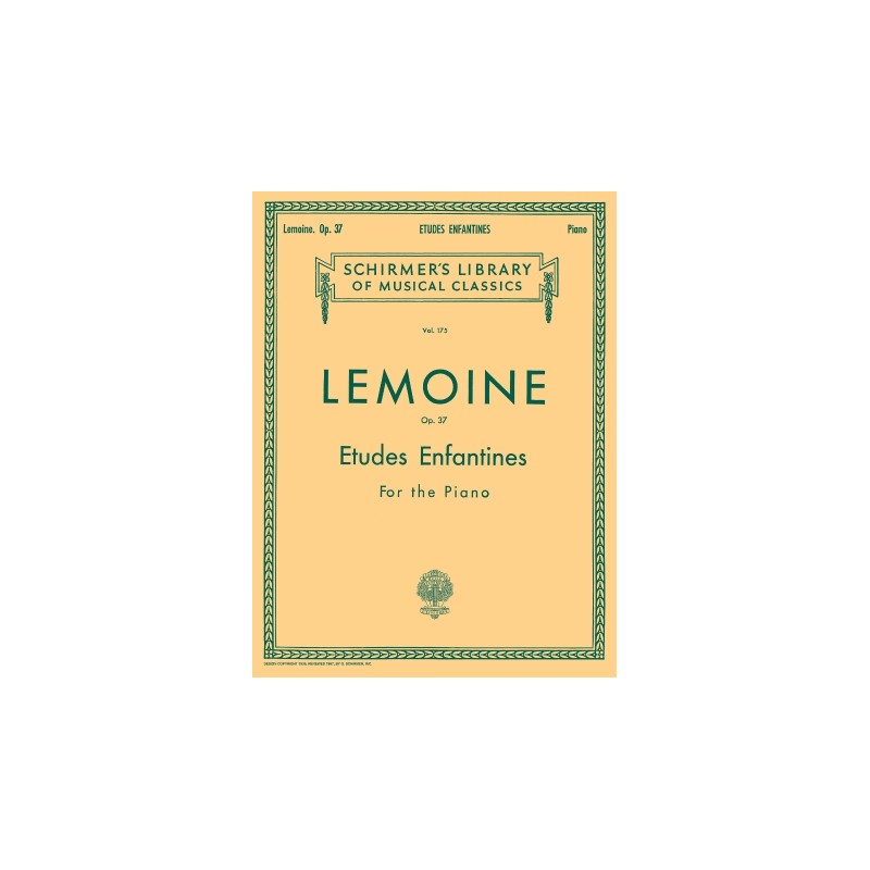 Partitura. LEMOINE. Etudes Enfantines, Op. 37 Schirmer Library of Classics Volume 175