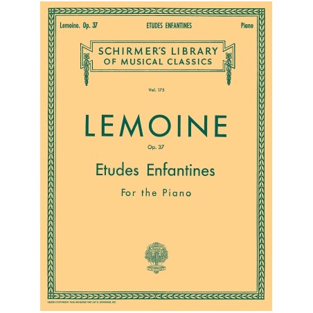 Partitura. LEMOINE. Etudes Enfantines, Op. 37 Schirmer Library of Classics Volume 175