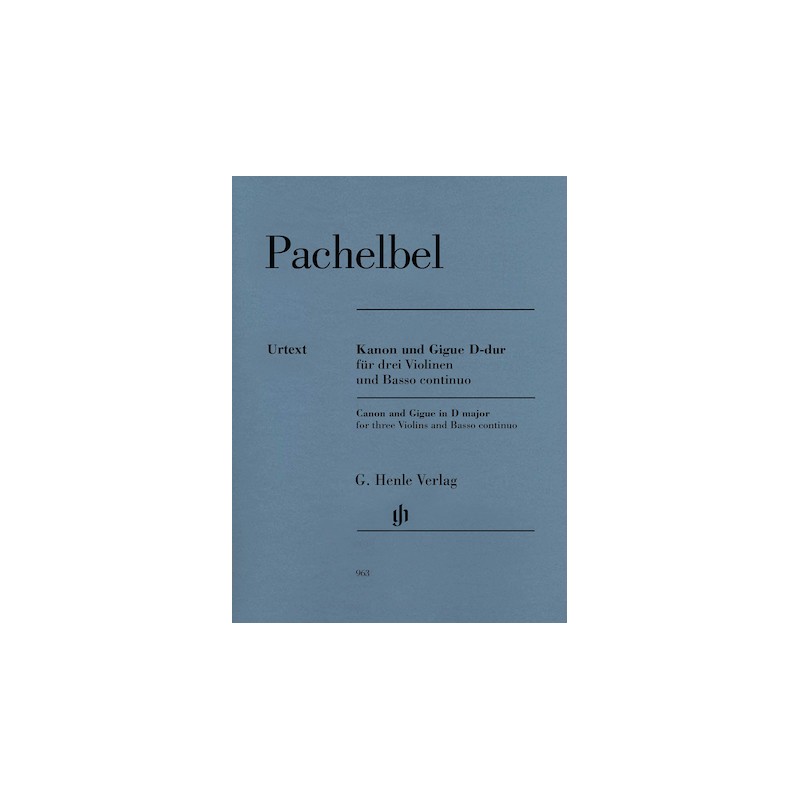 Partitura. PACHELBEL.  Closer Look Canon and Gigue for Three Violins and Basso Continuo in D Major