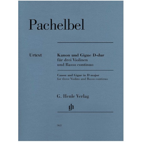 Partitura. PACHELBEL.  Closer Look Canon and Gigue for Three Violins and Basso Continuo in D Major