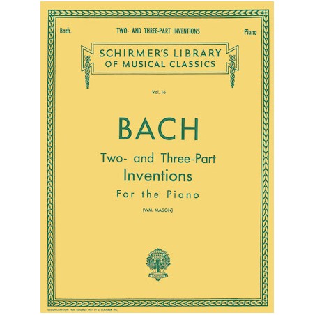 Partituras. 30 Two- and Three-Part Inventions Schirmer Library of Classics Volume 16