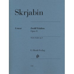 Partituras. Skrjabin. Twelve Etudes Op. 8 Piano Solo