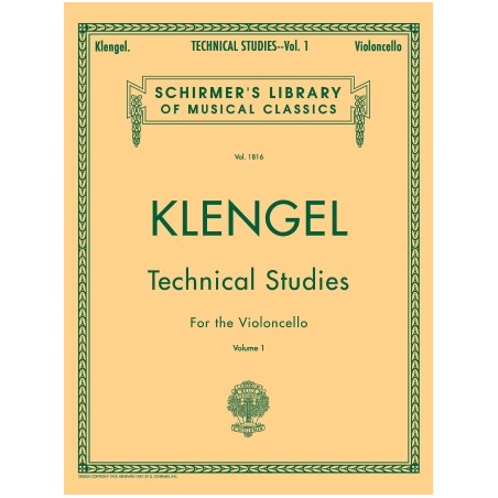 Partituras. Julius Klengel: Technical Studies for the Violoncello, Volume 1 Schirmer Library of Classics Volume 1816