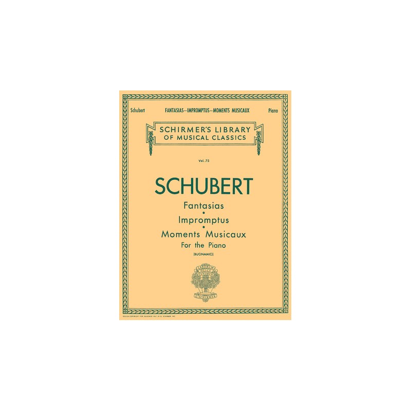 Partituras. SCHUBERT. Fantasias, Impromptus, Moments Musicaux