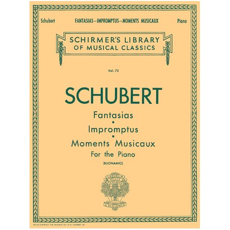 Partituras. SCHUBERT. Fantasias, Impromptus, Moments Musicaux